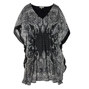Speed Control‎ New York Paisley Sheer Kaftan Dress Womens 2X Boho Cover Up